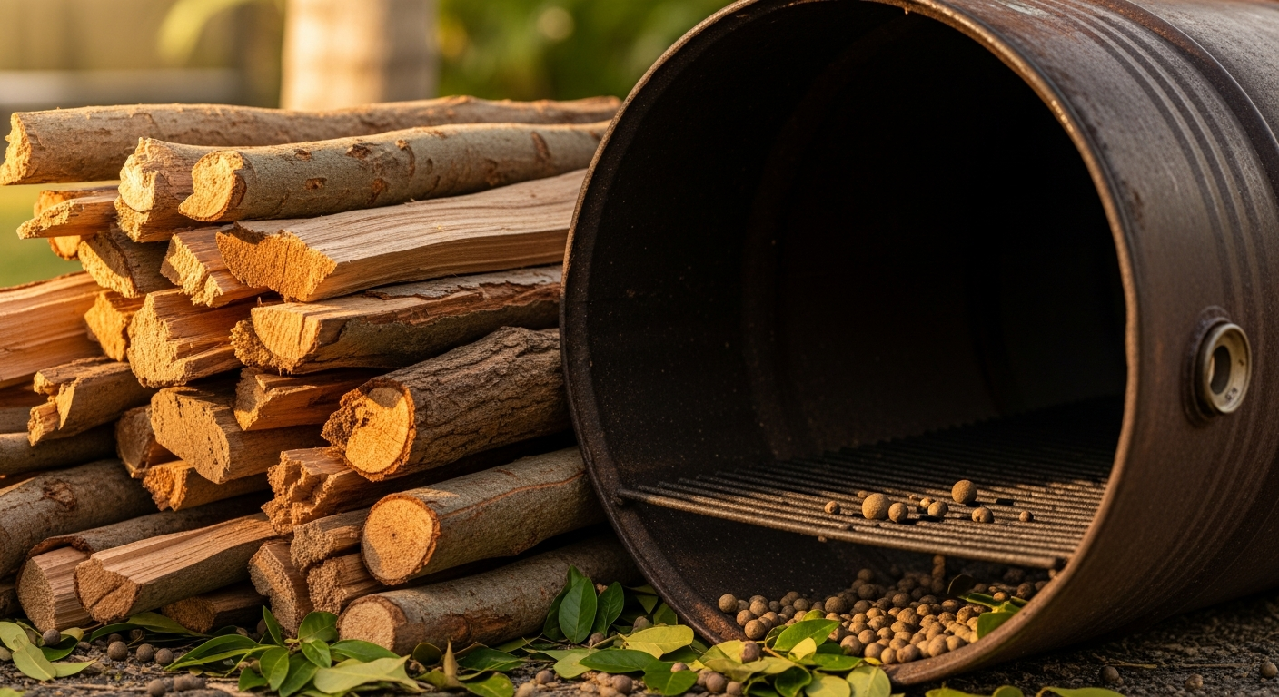 Pimento wood chips for authentic Jamaican jerk smoking