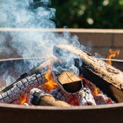 Traditional Jamaican Jerk Pit with smoke and pimento wood